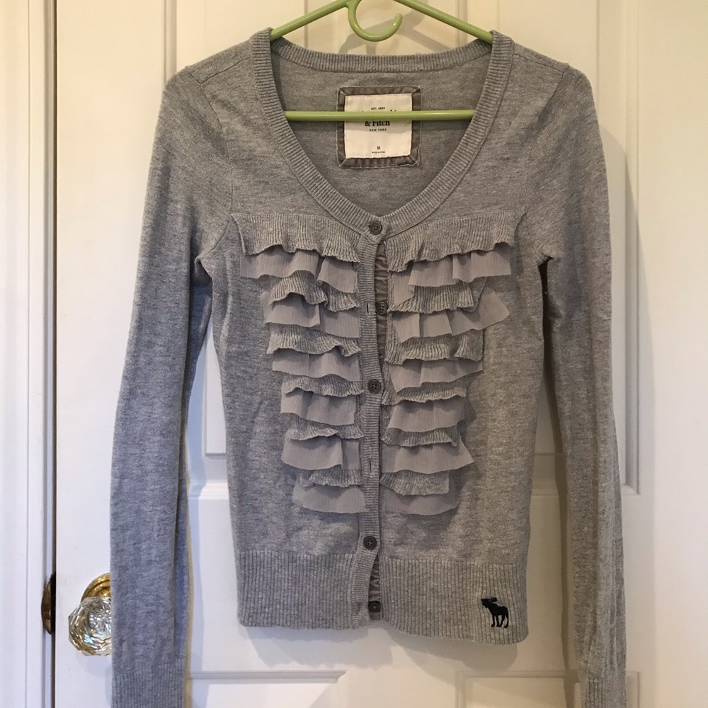 abercrombie gray sweater/cardigan